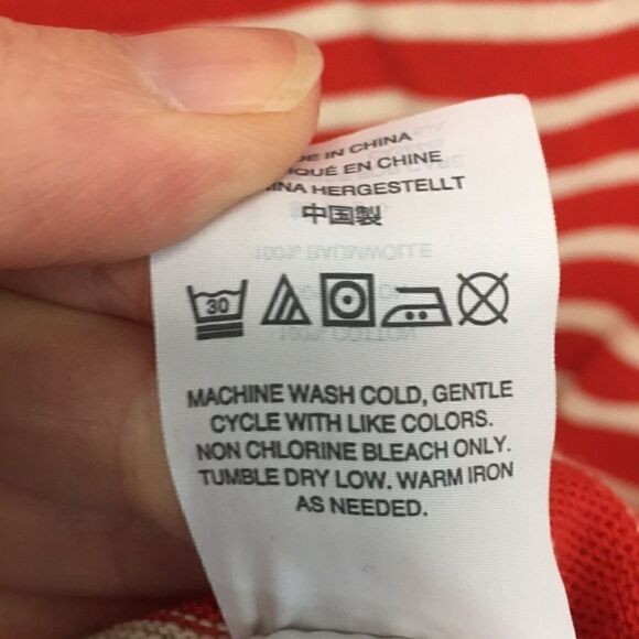 J. Crew | Red Orange Boatneck Striped Tunic | XXS - Picture 8 of 8